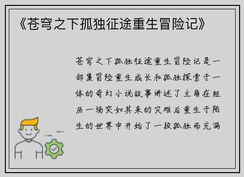 《苍穹之下孤独征途重生冒险记》